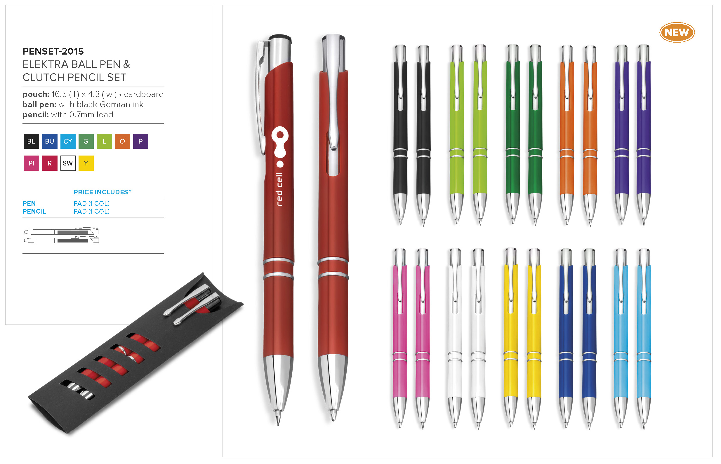 PENSET-2015 - Electra Ball Pen & Pencil Set - Catalogue Image